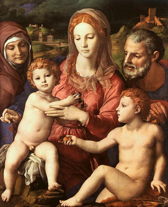 Agnolo Bronzino Holy Family with St.Anne and the Infant St.John oil painting image